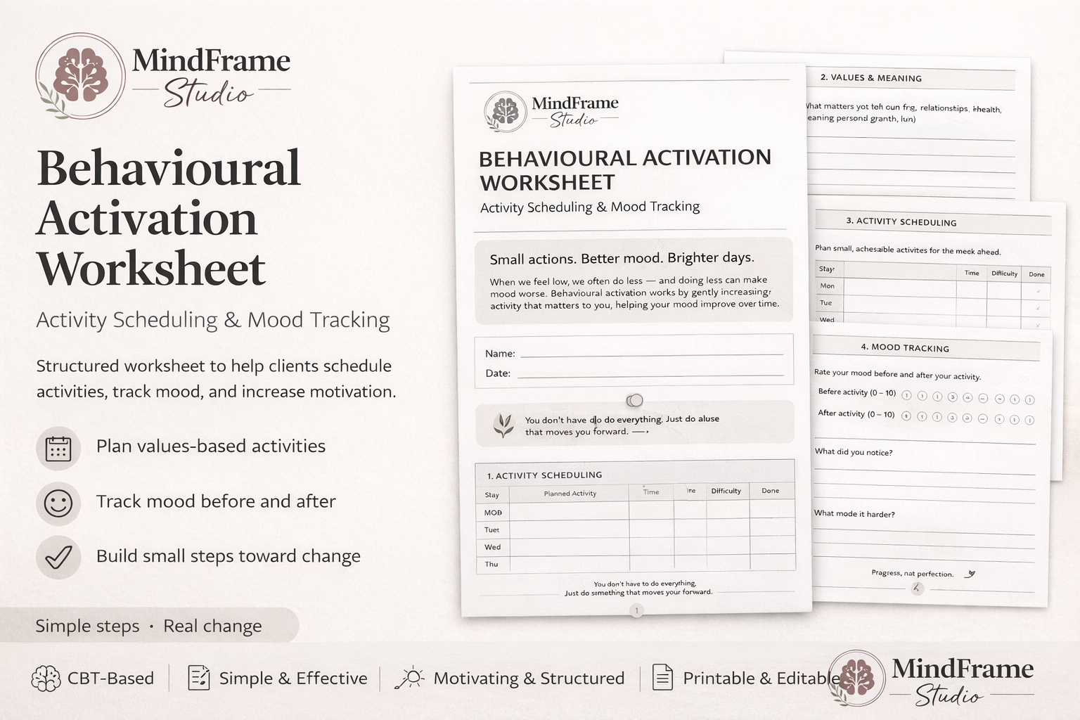 Behavioural Activation Worksheet.pdf Behavioural Activation Planner: A Practical Worksheet for Rebuilding ...